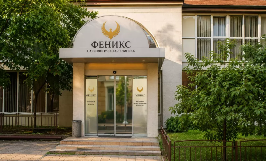 Вход в наркологическую клинику «Феникс» в Оби